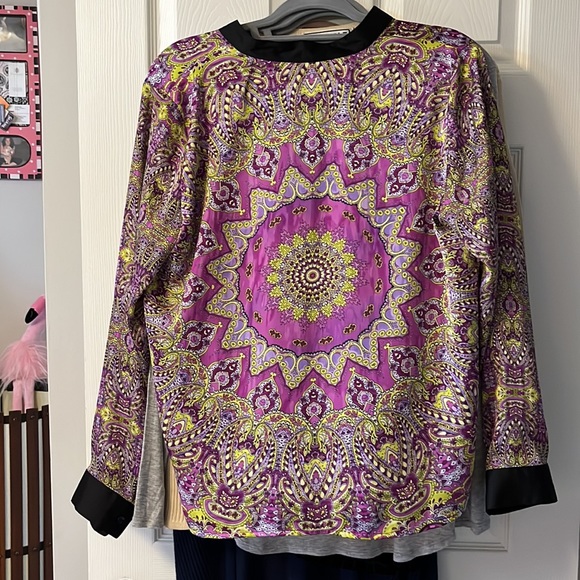 Investments scarf print button down shirt size 12 - Picture 5 of 5